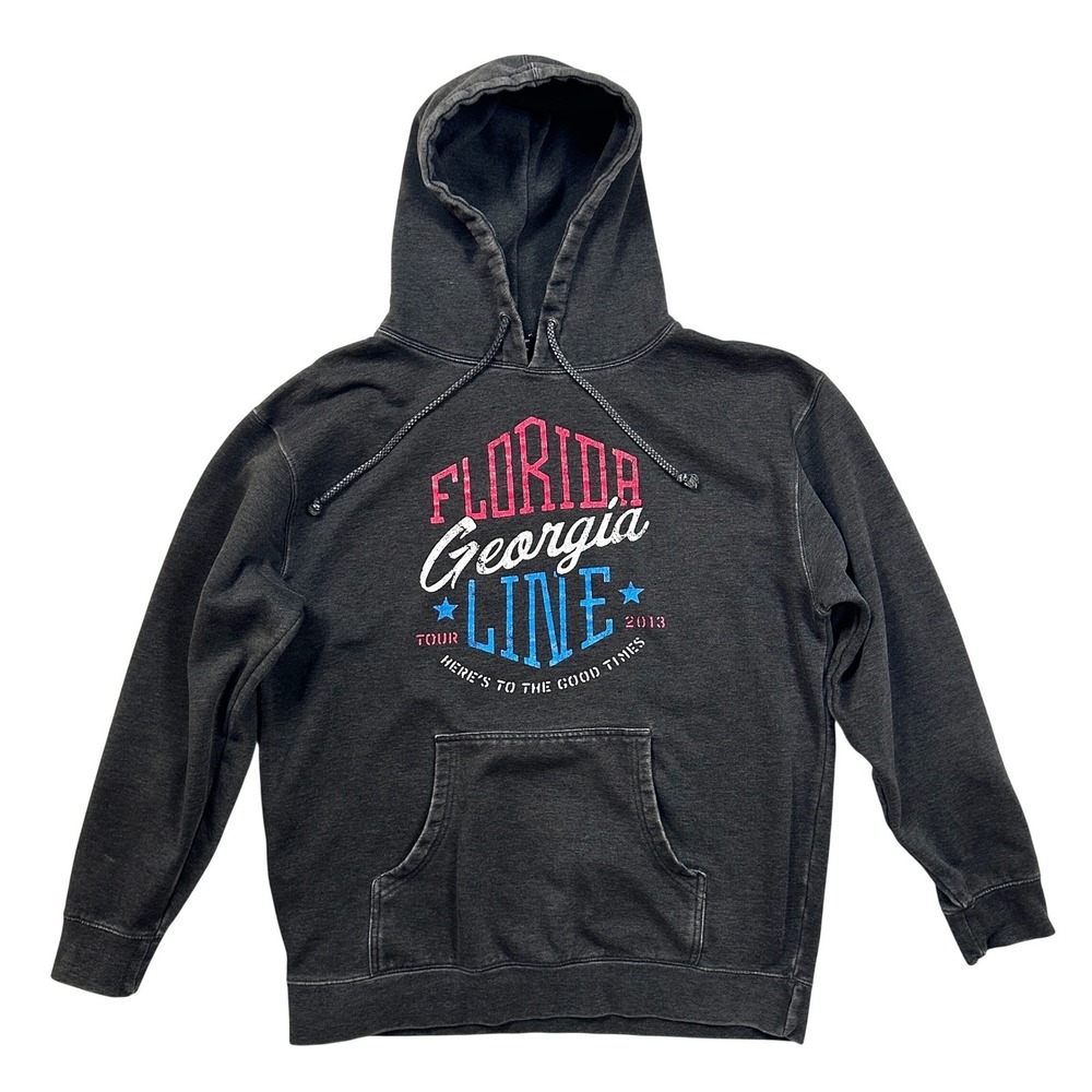 Florida Georgia Line Tour 2013 Hoodie Mens Large Black Heavy Cotton Country Rock